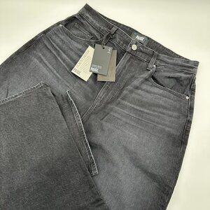 PAIGE‎ Women's Heartthrob High Rise Relaxed Straight Leg Jean, Size 31, Black